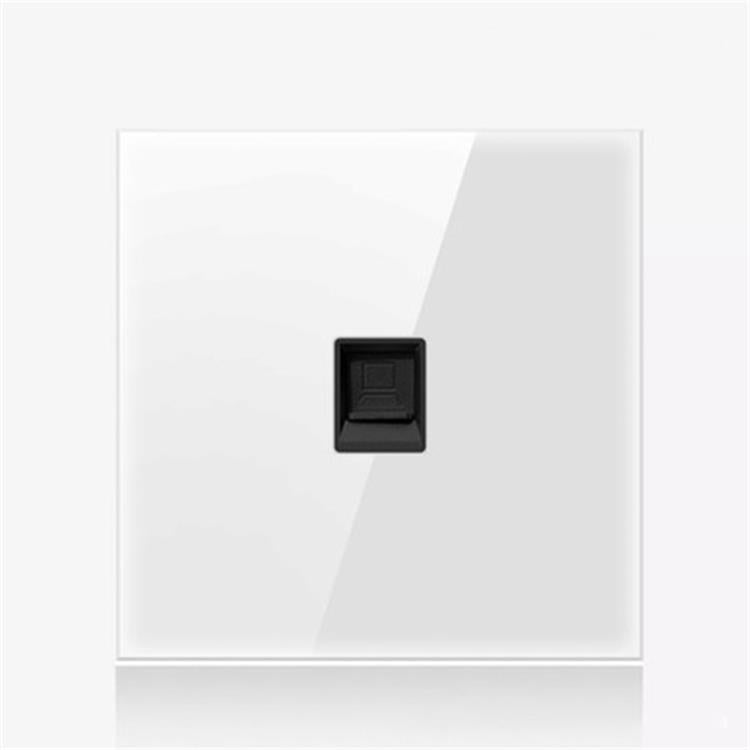 86mm Round LED Tempered Glass Switch Panel, White Round Glass, Style:Computer Socket - Switch by PMC Jewellery | Online Shopping South Africa | PMC Jewellery | Buy Now Pay Later Mobicred