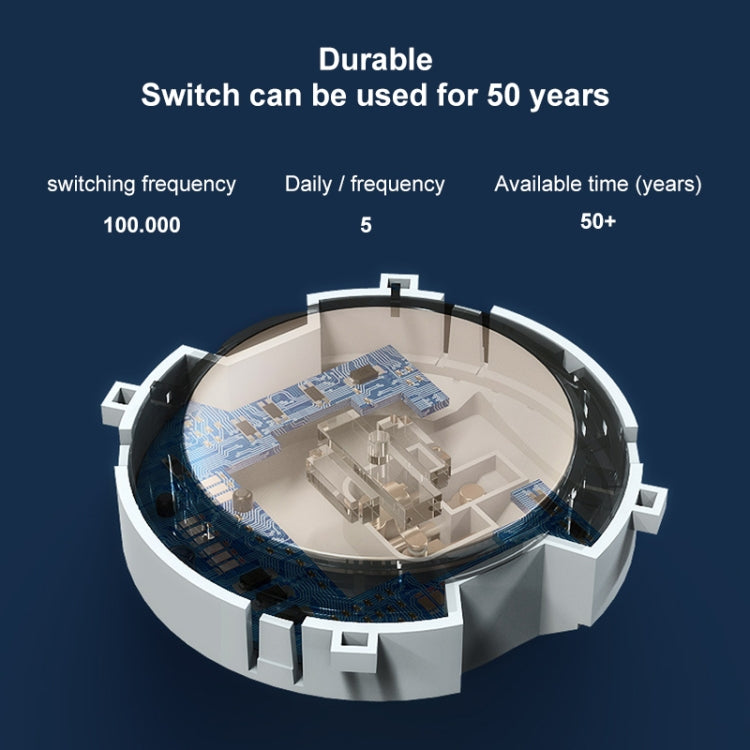 86mm Round LED Tempered Glass Switch Panel, White Round Glass, Style:Computer Socket -  by PMC Jewellery | Online Shopping South Africa | PMC Jewellery | Buy Now Pay Later Mobicred