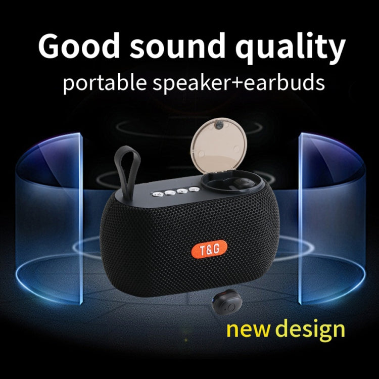 T&G TG810 2 in 1 Portable Outdoor Speaker + Mini Wireless Bluetooth Earphone(Black) - Mini Speaker by T&G | Online Shopping South Africa | PMC Jewellery | Buy Now Pay Later Mobicred