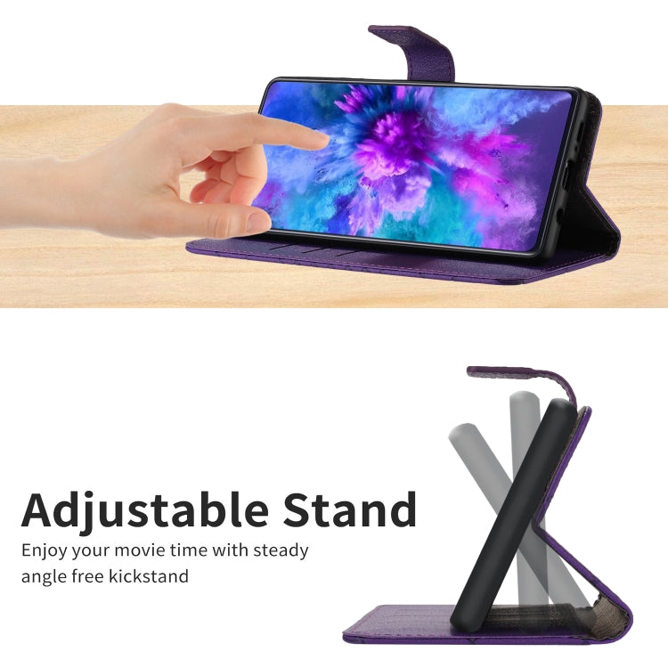 For Sony Xperia 10 VI Rhombic Grid Texture Leather Phone Case(Purple) - Sony Cases by PMC TechLife | Online Shopping South Africa | PMC TechLife | Buy Now Pay Later Mobicred
