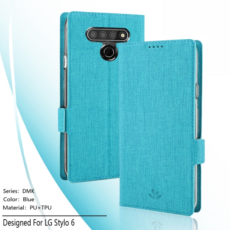 For LG Stylo 6 ViLi Side Button Magnetic Suction Type Shockproof TPU + PU Horizontal Flip Protective Case with Card Slot & Holder & Wallet(Blue) - LG by ViLi | Online Shopping South Africa | PMC Jewellery | Buy Now Pay Later Mobicred