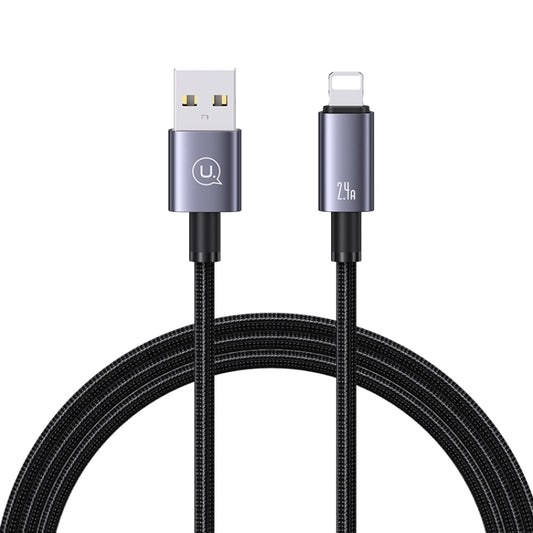 USAMS US-SJ667 USB To 8 Pin 2.4A Fast Charge Data Cable, Length: 1.2m(Black) - Normal Style Cable by USAMS | Online Shopping South Africa | PMC Jewellery | Buy Now Pay Later Mobicred