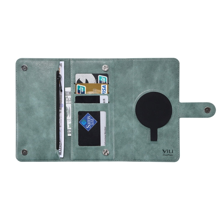 For Samsung Galaxy S23 FE 5G ViLi GV Series MagSafe Magnetic Zipper Leather Phone Case(Green) - free shipping - PMC Jewellery - Order now!