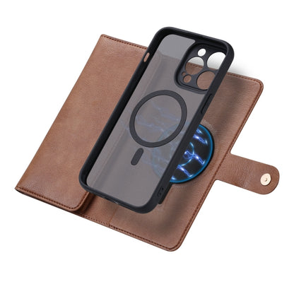 For iPhone 13 Pro Max ViLi GV Series MagSafe Magnetic Zipper Leather Phone Case(Brown) - iPhone 13 Pro Max Cases by ViLi | Online Shopping South Africa | PMC Jewellery | Buy Now Pay Later Mobicred