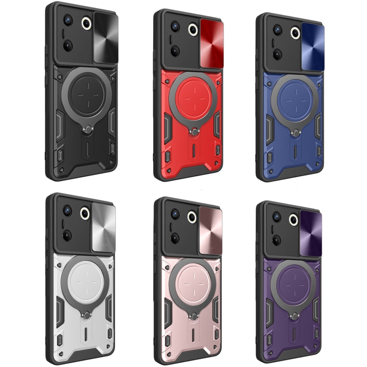 For Tecno Camon 20 Pro 5G CD Texture Sliding Camshield Magnetic Holder Phone Case(Pink) - free shipping - PMC TechLife - Order now!
