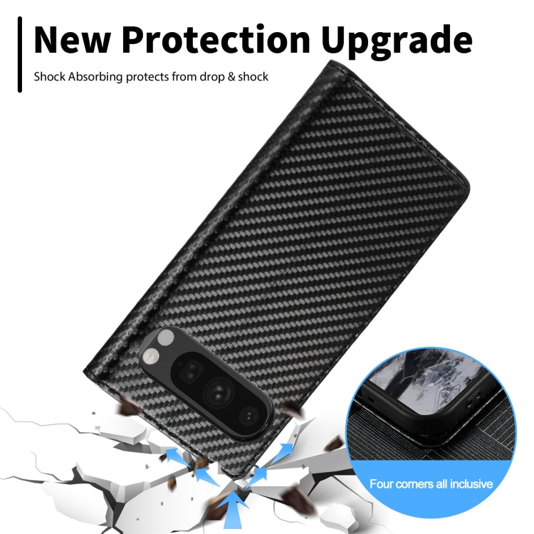 For Google Pixel 9 LC.IMEEKE Carbon Fiber Leather Phone Case(Vertical Black) - Google Cases by LC.IMEEKE | Online Shopping South Africa | PMC Jewellery | Buy Now Pay Later Mobicred