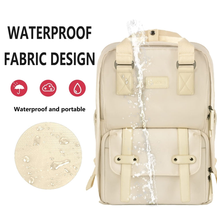 Cwatcun D78 Camera Laptop Backpack Bag With Detachable Insert Camera Case(Creamy White) - free shipping - PMC TechLife - Order now!