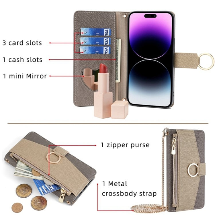 For Honor Magic5 Pro Crossbody Litchi Texture Leather Phone Case(Grey) - Honor Cases by PMC TechLife | Online Shopping South Africa | PMC TechLife | Buy Now Pay Later Mobicred
