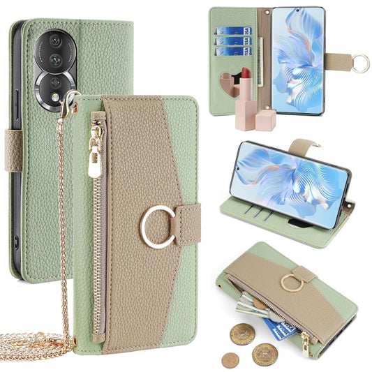 For Honor 80 Crossbody Litchi Texture Leather Phone Case(Green) - Honor Cases by PMC Jewellery | Online Shopping South Africa | PMC Jewellery | Buy Now Pay Later Mobicred