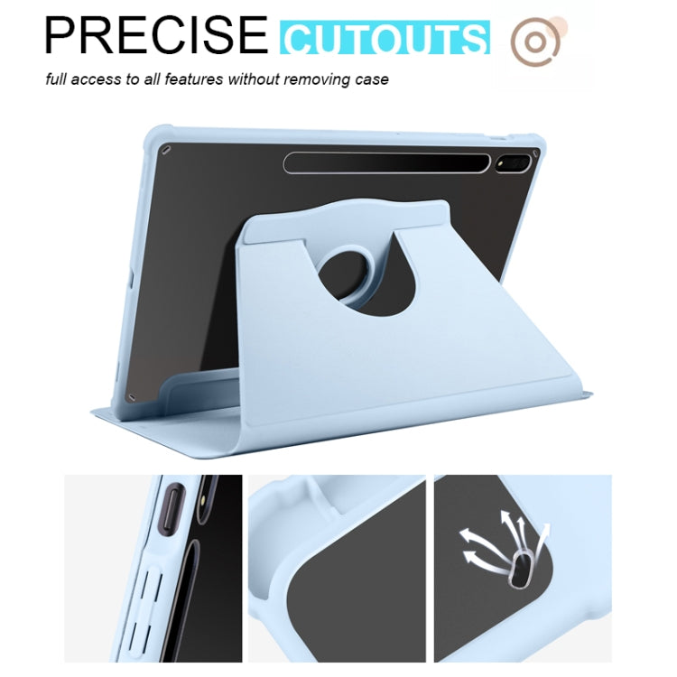 For Samsung Galaxy Tab S10+ / S9+ Acrylic 360 Degree Rotation Holder Tablet Leather Case(Ice Blue) - Galaxy Tab S9+ Cases by PMC Jewellery | Online Shopping South Africa | PMC Jewellery | Buy Now Pay Later Mobicred