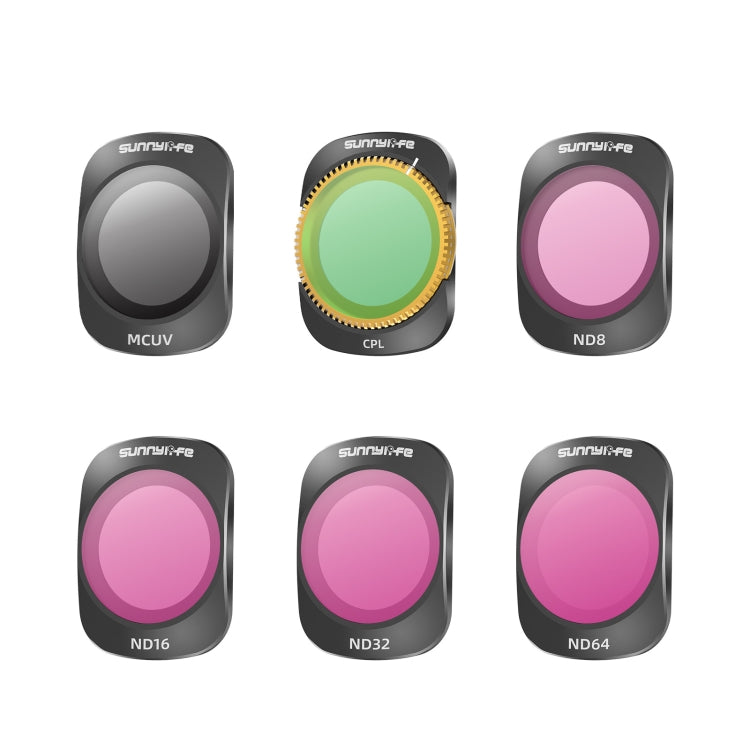 For DJI OSMO Pocket 3 Sunnylife Camera Lens Magnetic Metal Filter, Filter:6 in 1 UV CPL ND8-64 - free shipping - PMC TechLife - Order now!