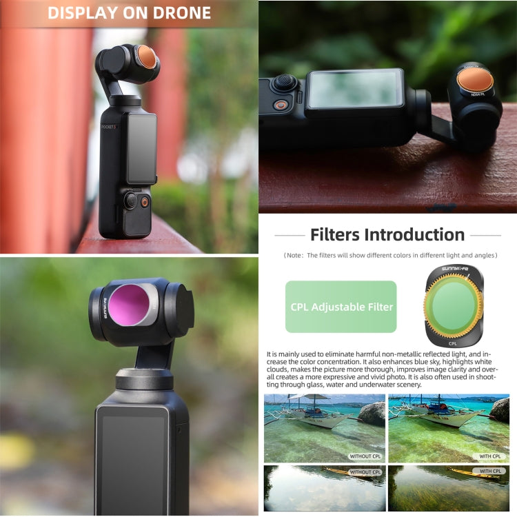 For DJI OSMO Pocket 3 Sunnylife Camera Lens Magnetic Metal Filter, Filter:ND256 - Lens Accessories by Sunnylife | Online Shopping South Africa | PMC TechLife | Buy Now Pay Later Mobicred
