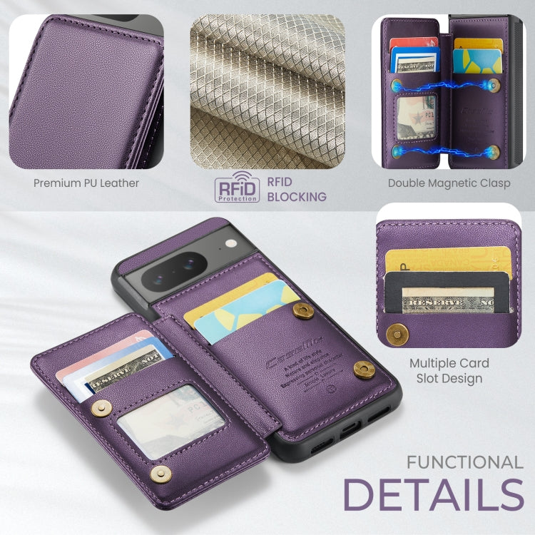 For Google Pixel 8 CaseMe C22 Card Slots Holder RFID Anti-theft Phone Case(Purple) - Google Cases by CaseMe | Online Shopping South Africa | PMC Jewellery | Buy Now Pay Later Mobicred