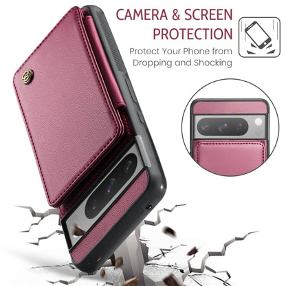 For Google Pixel 8 Pro CaseMe C22 Card Slots Holder RFID Anti-theft Phone Case(Wine Red) - Google Cases by CaseMe | Online Shopping South Africa | PMC Jewellery | Buy Now Pay Later Mobicred