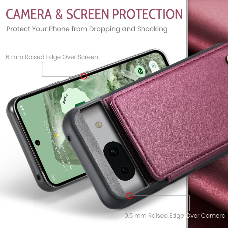 For Google Pixel 8a CaseMe C22 Card Slots Holder RFID Anti-theft Phone Case(Wine Red) - Google Cases by CaseMe | Online Shopping South Africa | PMC Jewellery | Buy Now Pay Later Mobicred