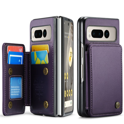 For Google Pixel Fold CaseMe C22 PC+TPU Business Style RFID Anti-theft Leather Phone Case(Purple) - Google Cases by CaseMe | Online Shopping South Africa | PMC Jewellery | Buy Now Pay Later Mobicred