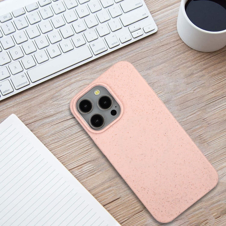 For iPhone 15 Pro Wheat MagSafe Magnetic Straw Material + TPU Phone Case(Pink) - free shipping - PMC TechLife - Order now!