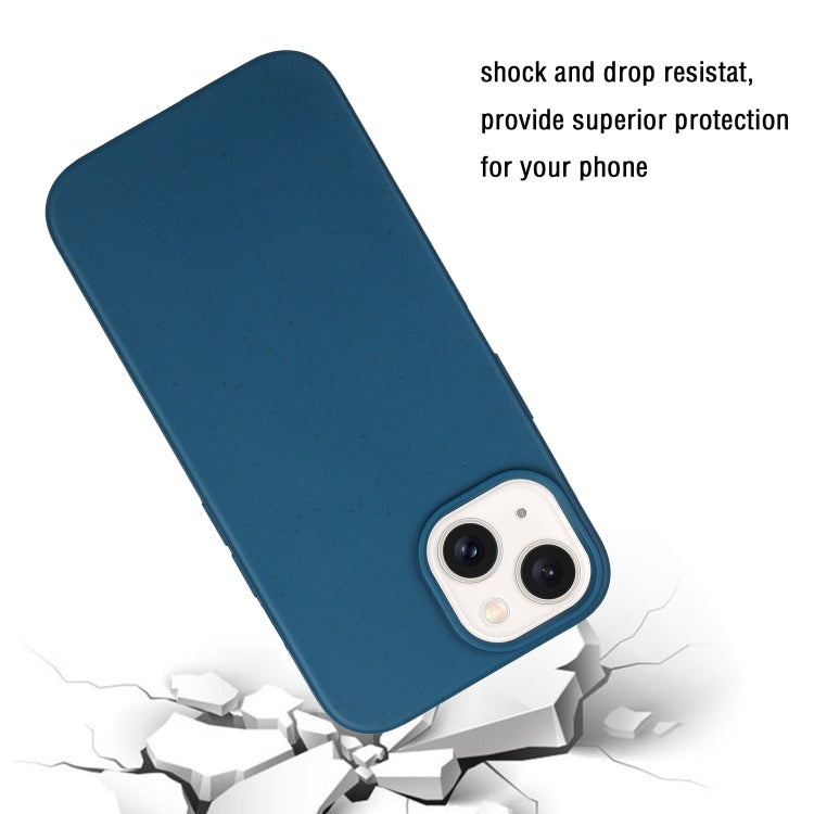 For iPhone 14 Wheat MagSafe Magnetic Straw Material + TPU Phone Case(Blue) - iPhone 14 Cases by PMC Jewellery | Online Shopping South Africa | PMC Jewellery