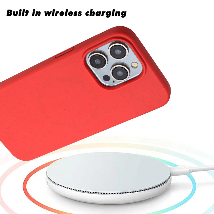 For iPhone 14 Pro Wheat MagSafe Magnetic Straw Material + TPU Phone Case(Red) - iPhone 14 Pro Cases by PMC Jewellery | Online Shopping South Africa | PMC Jewellery