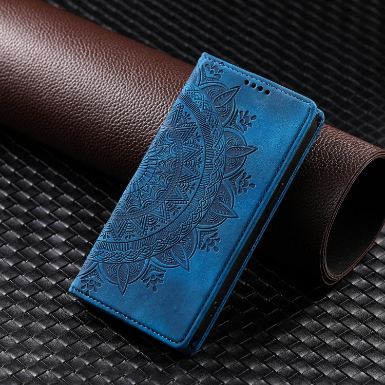 For iPhone 16 Totem Embossed Magnetic Leather Phone Case(Blue) - iPhone 16 Cases by PMC TechLife | Online Shopping South Africa | PMC TechLife | Buy Now Pay Later Mobicred