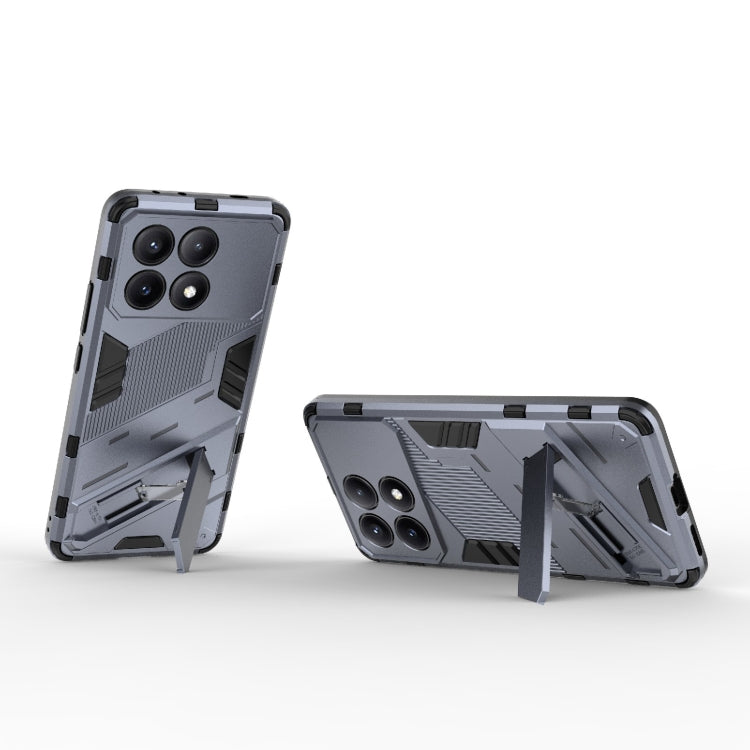 For Xiaomi Redmi K70E 5G Punk Armor 2 in 1 PC + TPU Phone Case with Holder(Grey) - Xiaomi Cases by PMC TechLife | Online Shopping South Africa | PMC TechLife | Buy Now Pay Later Mobicred