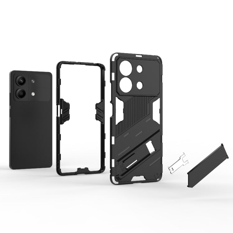 For Xiaomi Redmi Note 13R Pro 5G Punk Armor 2 in 1 PC + TPU Phone Case with Holder(Red) - Xiaomi Cases by PMC TechLife | Online Shopping South Africa | PMC TechLife | Buy Now Pay Later Mobicred