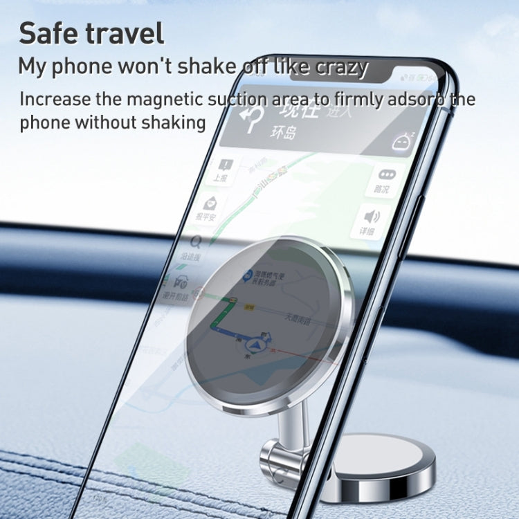 ZF016 Magnetic Alloy Foldable Car Dashboard Phone Holder(Silver) - Car Holders by PMC Jewellery | Online Shopping South Africa | PMC Jewellery | Buy Now Pay Later Mobicred