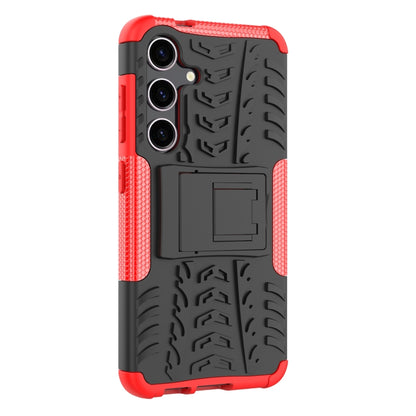 For Samsung Galaxy S24 5G Tire Texture TPU + PC Phone Case with Holder(Red) - Galaxy S24 5G Cases by PMC Jewellery | Online Shopping South Africa | PMC Jewellery