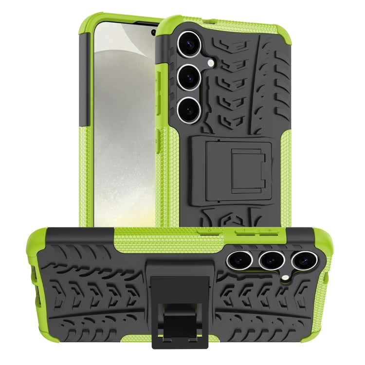 For Samsung Galaxy S24+ Tire Texture TPU + PC Phone Case with Holder(Green) - Galaxy S24+ 5G Cases by PMC TechLife | Online Shopping South Africa | PMC TechLife
