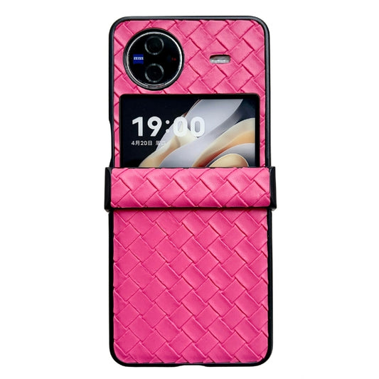 For vivo X Flip Three-piece Set Woven Texture Folding PU Phone Case(Rose Red) - vivo Cases by PMC Jewellery | Online Shopping South Africa | PMC Jewellery