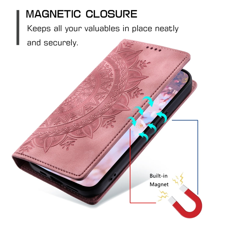 For Xiaomi Redmi 12 4G/5G / Note 12R Totem Embossed Magnetic Leather Phone Case(Rose Gold) - Xiaomi Cases by PMC Jewellery | Online Shopping South Africa | PMC Jewellery | Buy Now Pay Later Mobicred