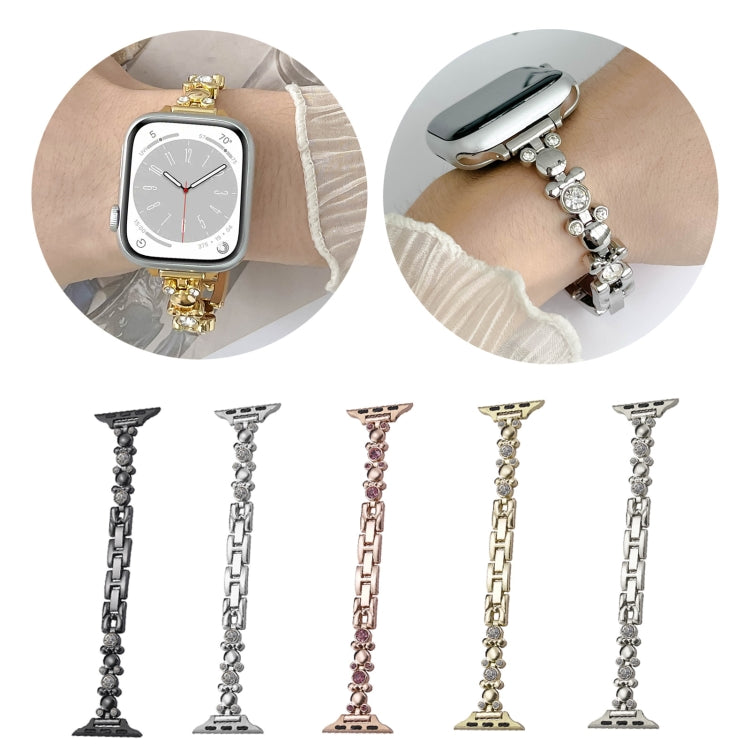 For Apple Watch SE 40mm Metal Diamond Bear Chain Watch Band(Starlight) - free shipping - PMc TechLife - Order now!