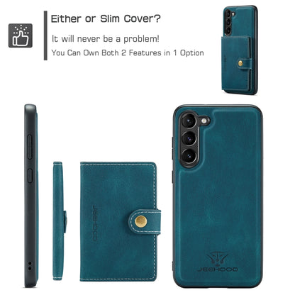 For Samsung Galaxy S24+ 5G JEEHOOD J01 Retro Magnetic Detachable Wallet Phone Case(Blue) - Galaxy S24+ 5G Cases by JEEHOOD | Online Shopping South Africa | PMC Jewellery | Buy Now Pay Later Mobicred