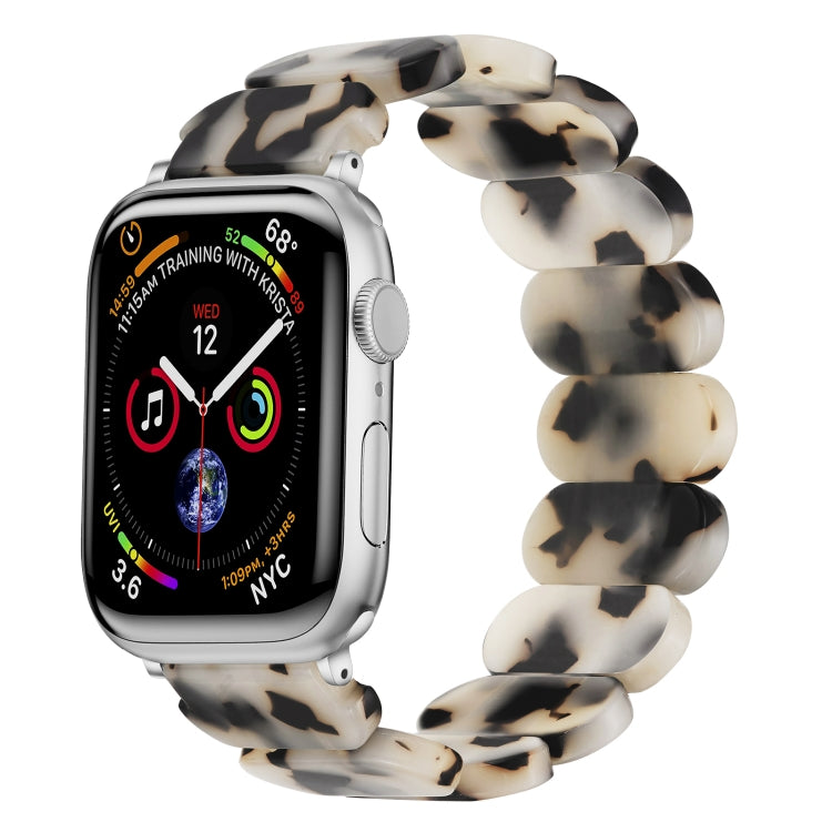 For Apple Watch Series 4 44mm Stretch Rope Resin Watch Band(Dark Brown White) - Watch Bands by PMC Jewellery | Online Shopping South Africa | PMC Jewellery