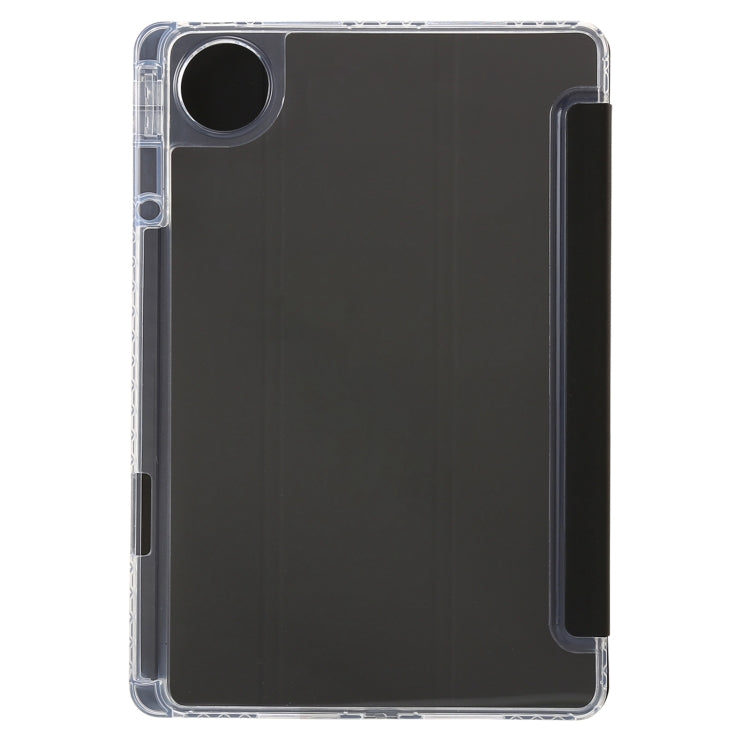 For Huawei Matepad 11 Pro 2024 Clear Acrylic 3-Fold Leather Tablet Case(Black) - Huawei by PMC Jewellery | Online Shopping South Africa | PMC Jewellery | Buy Now Pay Later Mobicred
