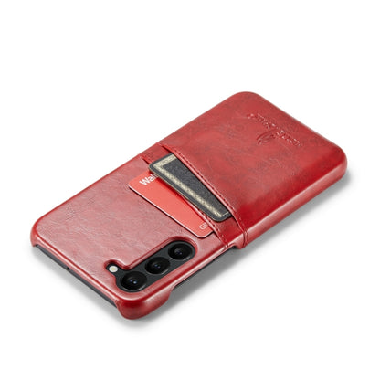 For Samsung Galaxy S24+ 5G Fierre Shann Oil Wax Texture Leather Phone Case with Card Slots(Red) - Galaxy S24+ 5G Cases by FIERRE SHANN | Online Shopping South Africa | PMC Jewellery | Buy Now Pay Later Mobicred