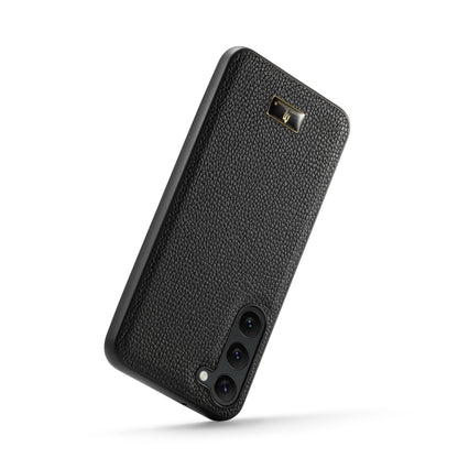 For Samsung Galaxy S24+ 5G Fierre Shann Leather Texture Phone Back Cover Case(Lychee Black) - Galaxy S24+ 5G Cases by FIERRE SHANN | Online Shopping South Africa | PMC Jewellery | Buy Now Pay Later Mobicred