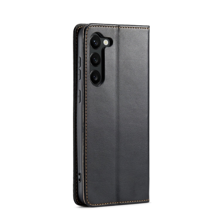 For Samsung Galaxy S24 5G Fierre Shann PU Genuine Leather Texture Phone Case(Black) - Galaxy S24 5G Cases by FIERRE SHANN | Online Shopping South Africa | PMC Jewellery | Buy Now Pay Later Mobicred