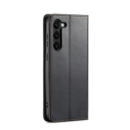 For Samsung Galaxy S24 5G Fierre Shann PU Genuine Leather Texture Phone Case(Black) - Galaxy S24 5G Cases by FIERRE SHANN | Online Shopping South Africa | PMC Jewellery | Buy Now Pay Later Mobicred