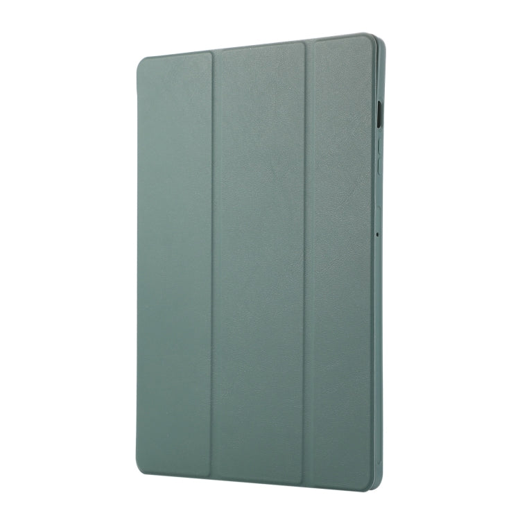 For Samsung Galaxy Tab S9 FE+ 3-Fold Pure Color TPU Leather Tablet Case with Pen Slot(Dark Green) - Galaxy Tab S9 FE+ by PMC Jewellery | Online Shopping South Africa | PMC Jewellery | Buy Now Pay Later Mobicred