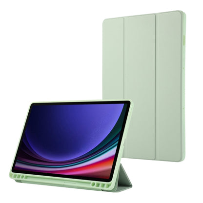 For Samsung Galaxy Tab S9 FE 3-Fold Pure Color TPU Leather Tablet Case with Pen Slot(Green) - Galaxy Tab S9 FE by PMC Jewellery | Online Shopping South Africa | PMC Jewellery | Buy Now Pay Later Mobicred