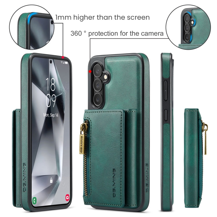 For Samsung Galaxy S24 5G DG.MING M5 Series Zip RFID Multi Card Detachable Leather Phone Case(Green) - Galaxy S24 5G Cases by DG.MING | Online Shopping South Africa | PMC Jewellery | Buy Now Pay Later Mobicred