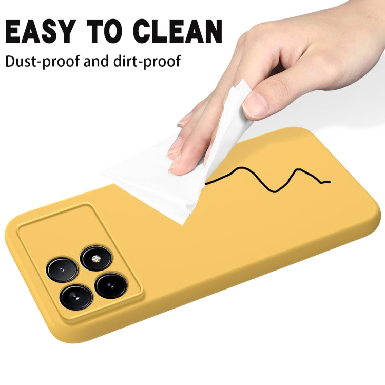 For Xiaomi Poco X6 Pro 5G/Redmi K70E Solid Color Liquid Silicone Dropproof Full Coverage Phone Case(Yellow) - K70E Cases by PMC TechLife | Online Shopping South Africa | PMC TechLife | Buy Now Pay Later Mobicred