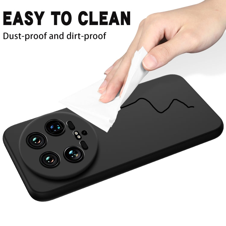 For Xiaomi 14 Ultra Solid Color Liquid Silicone Dropproof Full Coverage Phone Case(Black) - 14 Ultra Cases by PMC TechLife | Online Shopping South Africa | PMC TechLife