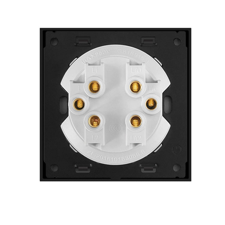 86mm Round LED Tempered Glass Switch Panel, Gray Round Glass, Style:Two Open Dual Control - free shipping - PMC Jewellery - Order now!
