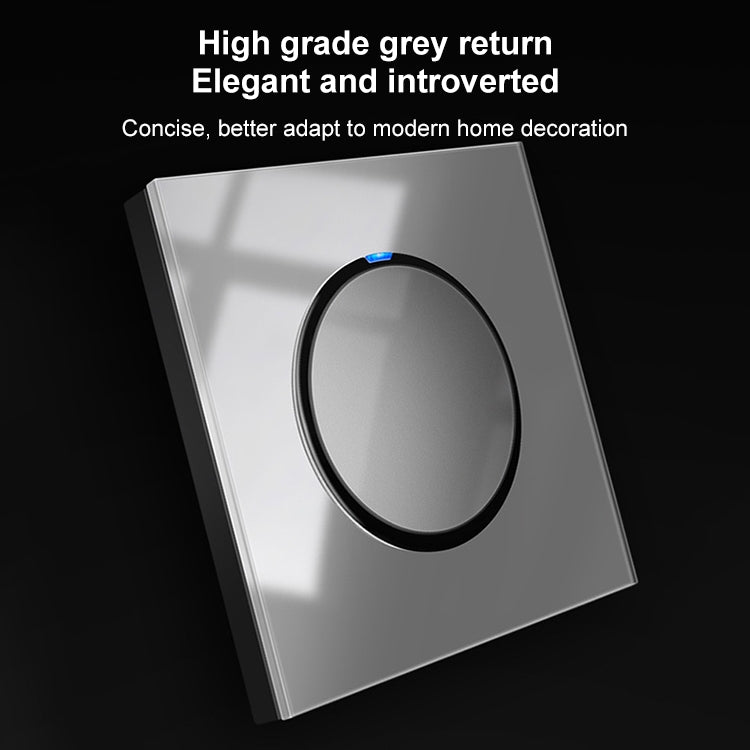 86mm Round LED Tempered Glass Switch Panel, Gray Round Glass, Style:Three Billing Control - Switch by PMC Jewellery | Online Shopping South Africa | PMC Jewellery | Buy Now Pay Later Mobicred