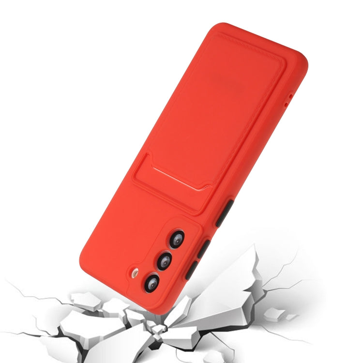 For Samsung Galaxy S24 5G / S25 5G Card Slot Design Shockproof TPU Phone Case(Red) - Galaxy S24 5G Cases by PMC Jewellery | Online Shopping South Africa | PMC Jewellery | Buy Now Pay Later Mobicred