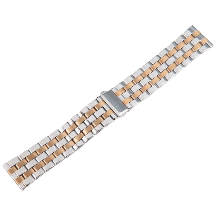22mm Universal Five Beads Stainless Steel Watch Band(Silver Rose Gold) - free shipping - PMc TechLife - Order now!