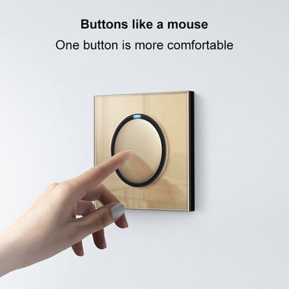 86mm Round LED Tempered Glass Switch Panel, Gold Round Glass, Style:Three Open Dual Control - Switch by PMC Jewellery | Online Shopping South Africa | PMC Jewellery | Buy Now Pay Later Mobicred