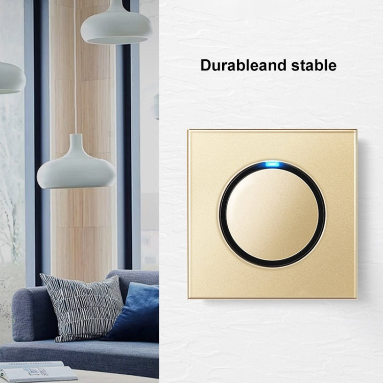 86mm Round LED Tempered Glass Switch Panel, Gold Round Glass, Style:One Open Multiple Control - free shipping - PMC Jewellery - Order now!